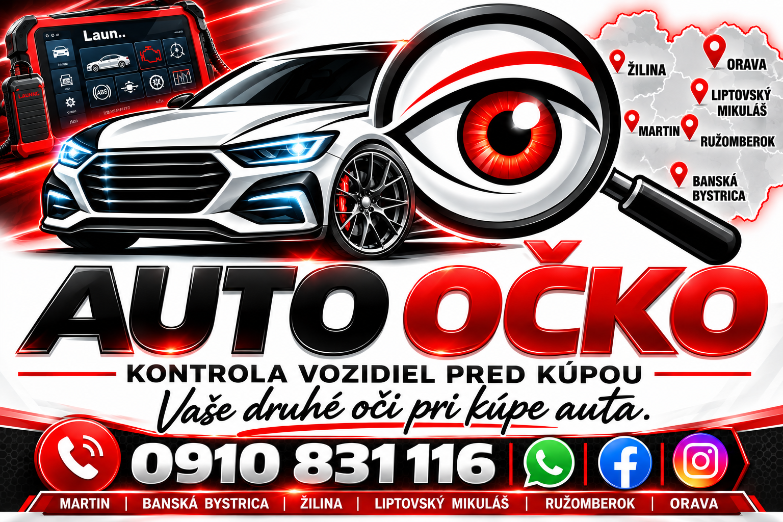 AUTO OČKO – kontrola vozidiel pred kúpou, vaše druhé oči pri kúpe auta, kontakt 0910 831 116